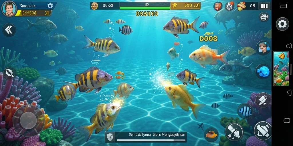 Tampilan menarik dari gameplay Tembak Ikan D06 yang seru dan menantang.