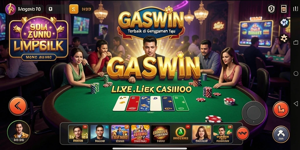 Tampilan gameplay GASWIN yang mendebarkan dan interaktif dalam Live Casino.