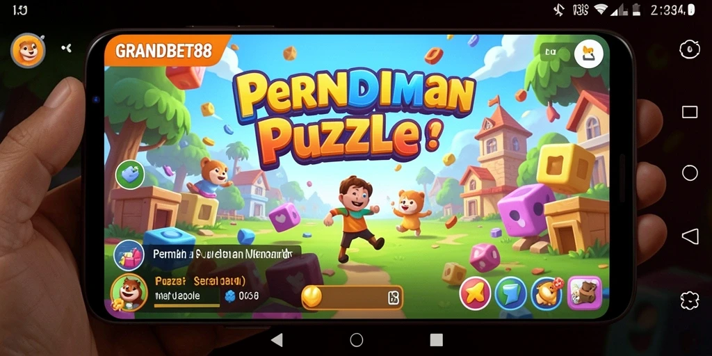 Tampilan gameplay GRANDBET88 yang penuh warna dan menyenangkan.