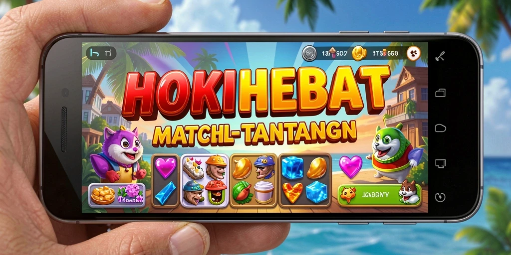 Screenshot gameplay HOKIHEBAT yang menunjukkan aksi Match-3 yang seru.