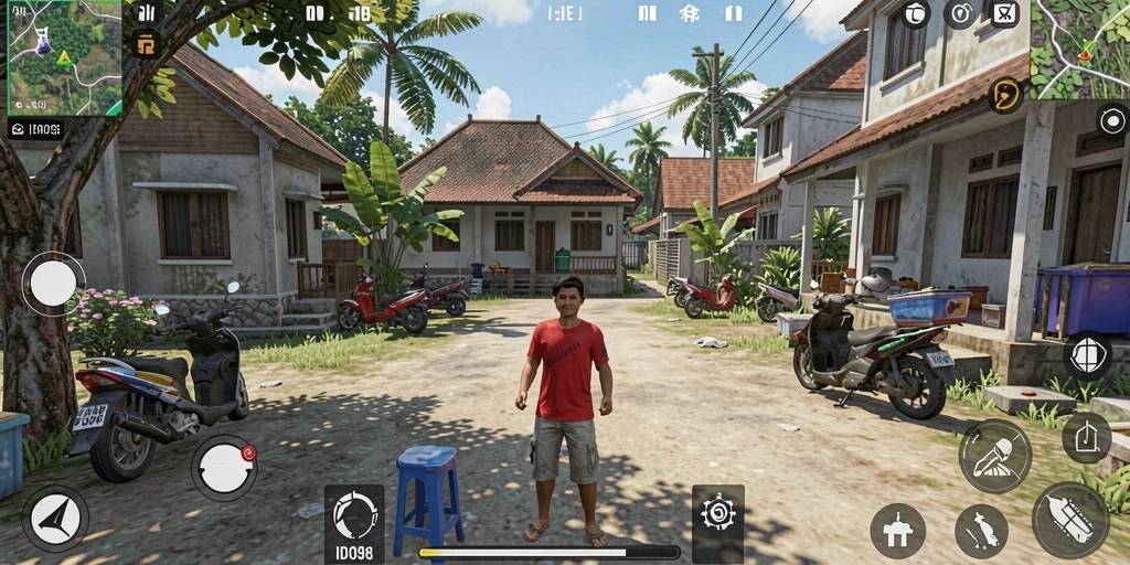 Tangkapan layar ID098 yang menampilkan gameplay simulasi yang menarik.