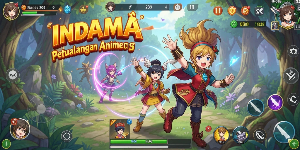 Tampilan menarik dari gameplay INDAAA yang penuh aksi dan karakter Anime.