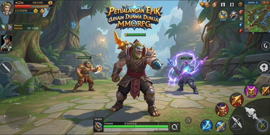 Tangkapan layar K234 menampilkan aksi seru di dunia MMORPG.