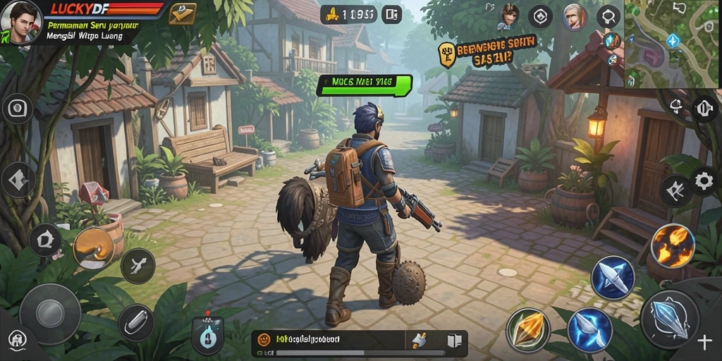 Tangkapan layar utama LUCKYDF menampilkan gameplay yang ceria dan menghibur.