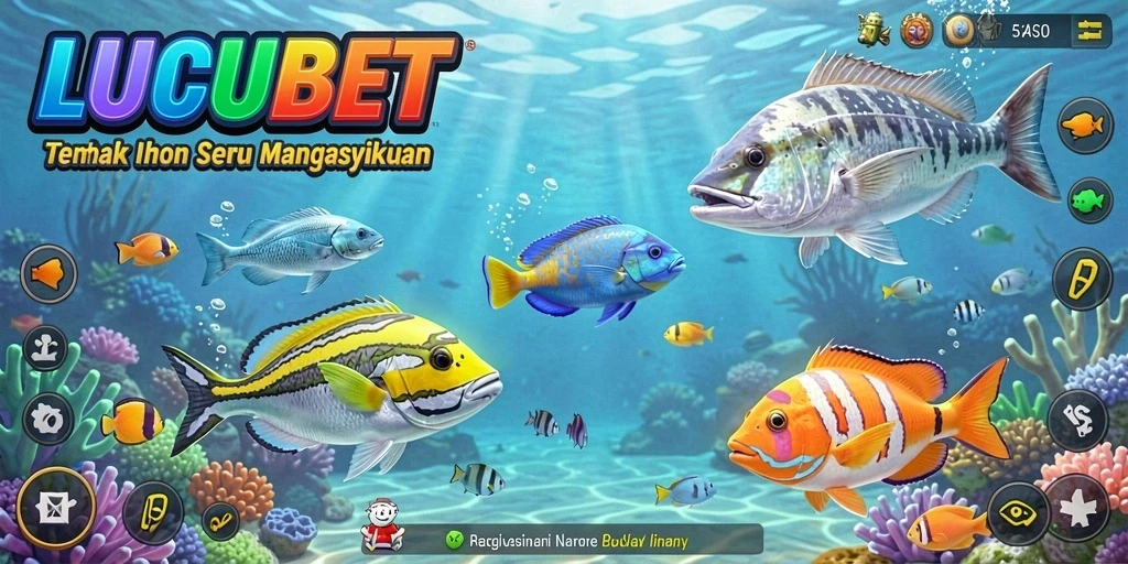 Tampilan gameplay LUCUBET yang menawan dengan aksi tembak ikan.