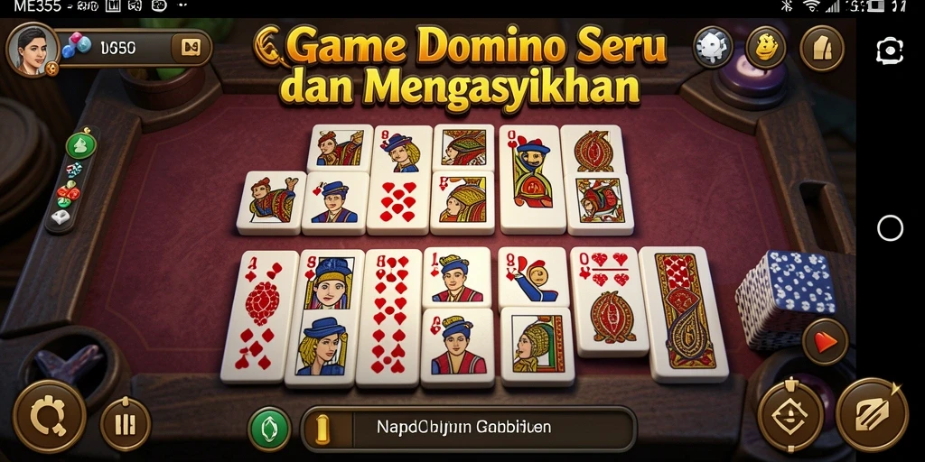 Tampilan gameplay seru dari ME355 dengan kartu domino.