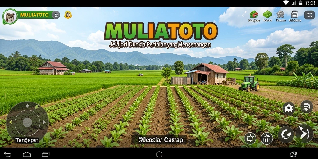 Screenshot gameplay MULIATOTO menampilkan keseruan bertani yang interaktif.