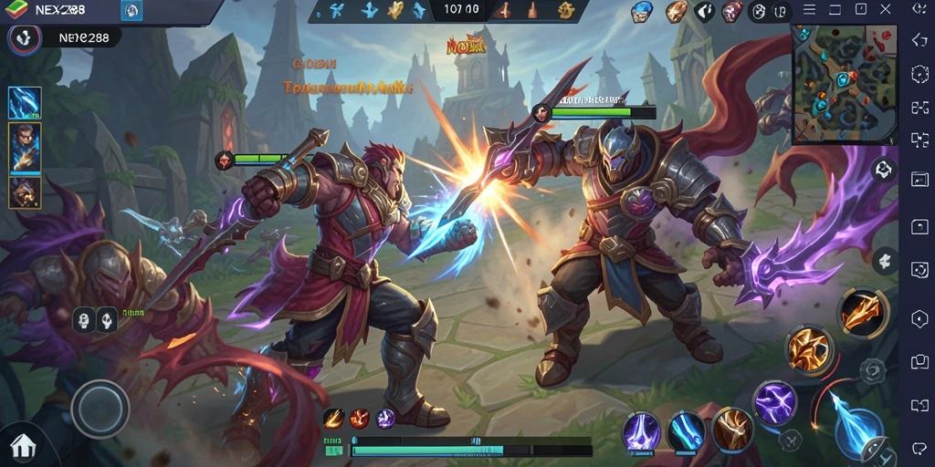 Tampilan seru pertempuran MOBA di NEX288.