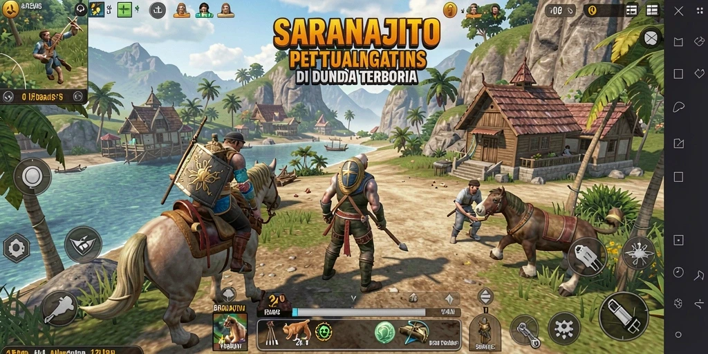 Screenshot gameplay menampilkan petualangan di dunia terbuka SARANAJITU.