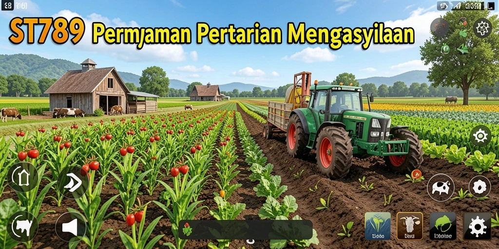 Screenshot gameplay ST789 menampilkan aktivitas bertani yang seru dan interaktif.