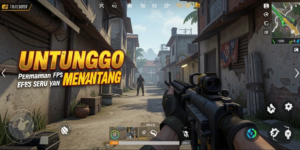 Screenshot gameplay UNTUNGGO menampilkan aksi tembak-menembak yang mendebarkan.